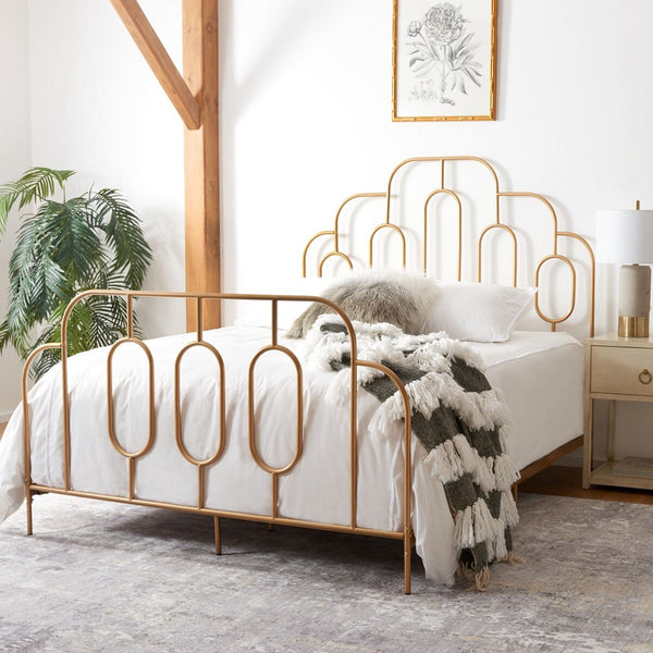 Paloma Metal Retro Bed - Luxurious Design with Sinuous Curves, Perfect for Any Bedroom Décor