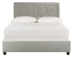 Safavieh Solania Bed Grey Wood, Fabric, Metal BED6302A-Q 889048585263