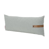 Edinburgh Mid Century Rectangular Fabric Pillow with Faux Leather Strap, Gray and Autumn Tan Noble House