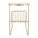 Sagebrook Home Contemporary Metal, 26"h Mirrored Side Table/rack, Gold 16662 Gold Iron