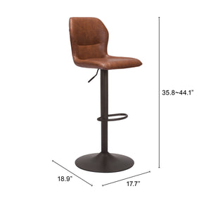 Zuo Modern Vital 100% Polyurethane, Plywood, Steel Modern Commercial Grade Barstool Vintage Brown, Dark Bronze 100% Polyurethane, Plywood, Steel
