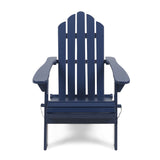 Hollywood Outdoor Foldable Acacia Wood Adirondack Chair, Blue Finish