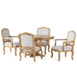 Andrea French Country Wood 5-Piece Expandable Oval Dining Set