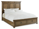 Montebello Queen Wood Mansion Bed w/ Storage Footboard