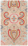 Bella 118 Country & Floral Hand Tufted 100% Wool Pile Rug Beige / Blue
