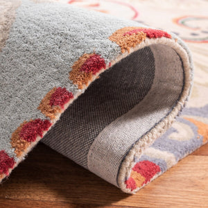 Bella 118 Country & Floral Hand Tufted 100% Wool Pile Rug Beige / Blue