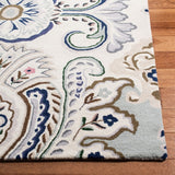 Bella 118 Country & Floral Hand Tufted 100% Wool Pile Rug Ivory / Blue