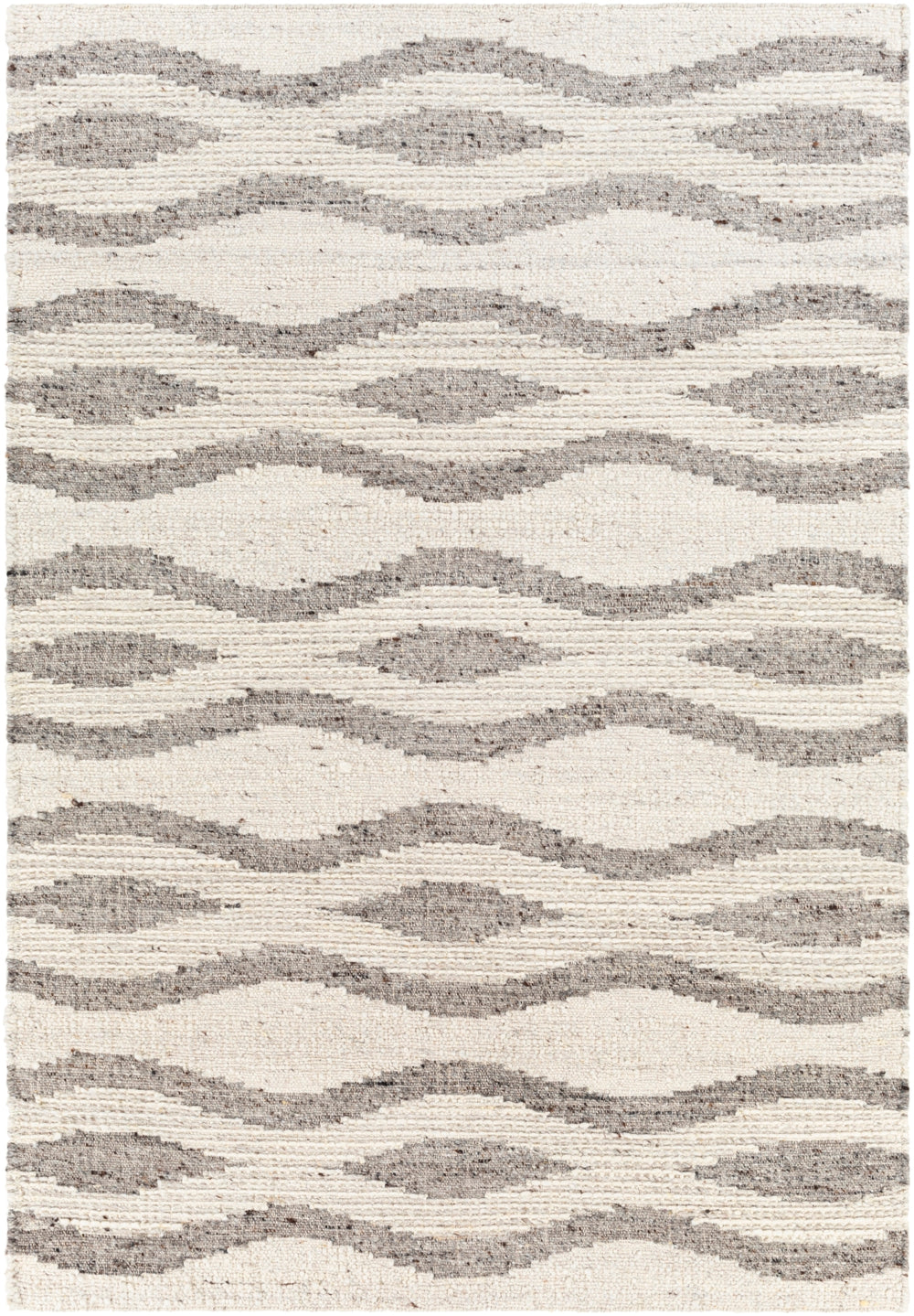 Bremen BEN-2303 Modern Wool Rug BEN2303-81012 Cream, Medium Gray, Charcoal, Dark Brown 100% Wool 8'10" x 12'