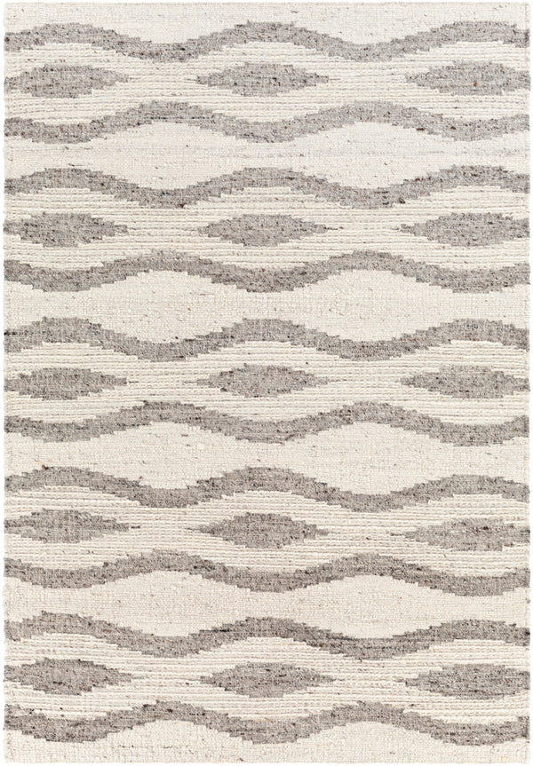 Bremen BEN-2303 Modern Wool Rug BEN2303-81012 Cream, Medium Gray, Charcoal, Dark Brown 100% Wool 8'10" x 12'