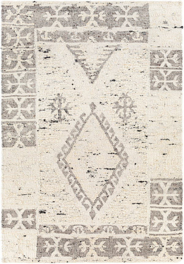 Bremen BEN-2304 Global Wool Rug BEN2304-81012 Cream, Medium Gray, Charcoal, Black 100% Wool 8'10" x 12'