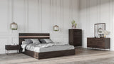 VIG Furniture Eastern King Nova Domus Benzon Italian Modern Dark Rovere Bedroom Set VGACBENZON-SET-EK