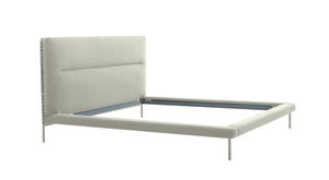 VIG Furniture Modrest Bergeron - Eastern King Contemporary Cream Woven Fabric Bed VGODZW-20107-WHT-BED-EK