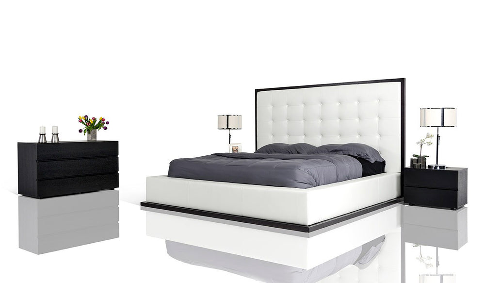 VIG Furniture Queen Modrest Beth Modern Wenge with White Leatherette Bed VGBBBETH-Q