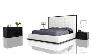 VIG Furniture Queen Modrest Beth Modern Wenge with White Leatherette Bed VGBBBETH-Q