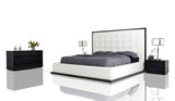 Queen Modrest Beth Modern Wenge with White Leatherette Bed