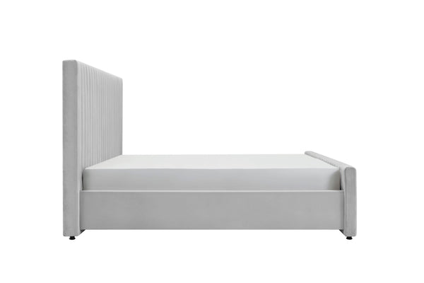 VIG Furniture Modrest Beverly - Modern Grey Velvet Bed VGJYJY-653-XGRY-BED