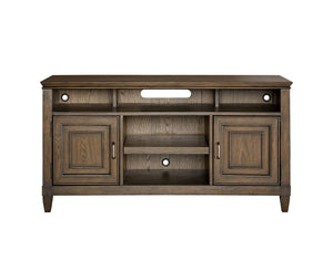 Newport 54" TV Console: Elegant Planked Oak Finish with Cable Management & Soundbar Shelf Included