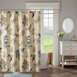Madison Park Quincy Transitional 100% Cotton Printed Shower Curtain MP70-4246