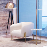 Zuo Modern Haru Agate, MDF, Iron Glam Commercial Grade Side Table White, Gold Agate, MDF, Iron