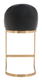 Zuo Modern Scott 100% Polyurethane, Plywood, Steel Modern Commercial Grade Counter Stool Black, Gold 100% Polyurethane, Plywood, Steel