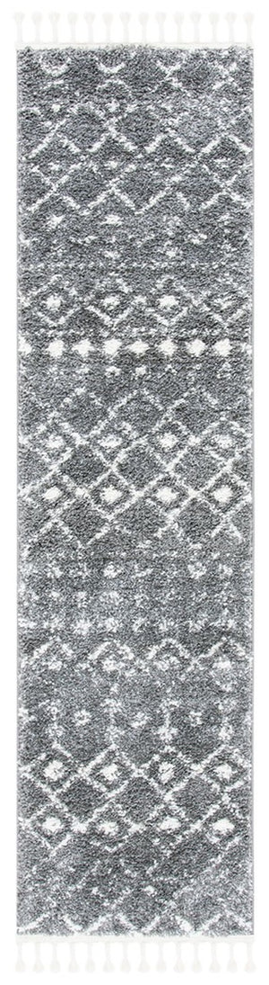 Berber Fringe Shag 516 Shag & Flokati Power Loomed 80% Polypropylene + 20% Polyester Rug Grey / Ivory