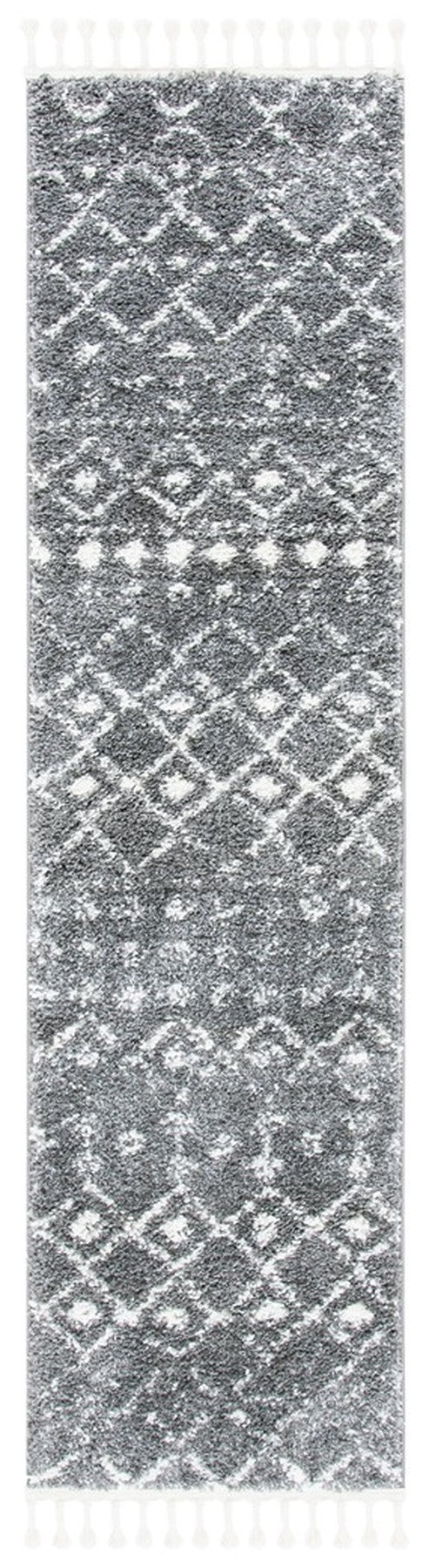 Berber Fringe Shag 516 Shag & Flokati Power Loomed 80% Polypropylene + 20% Polyester Rug Grey / Ivory