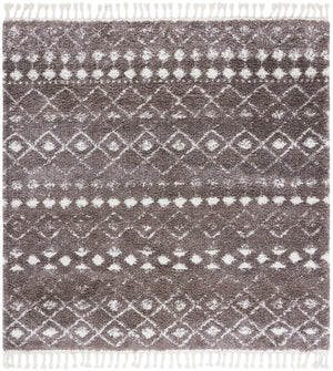 Berber Fringe Shag 516 Shag & Flokati Power Loomed 80% Polypropylene + 20% Polyester Rug Brown / Ivory