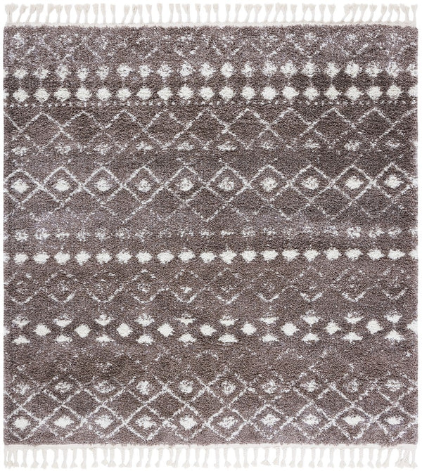 Berber Fringe Shag 516 Shag & Flokati Power Loomed 80% Polypropylene + 20% Polyester Rug Brown / Ivory