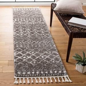 Berber Fringe Shag 519 Shag & Flokati Power Loomed 80% Polypropylene + 20% Polyester Rug Brown / Ivory