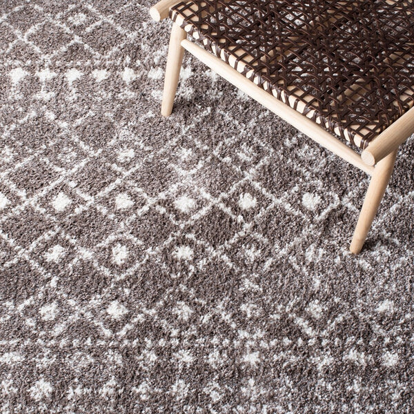 Berber Fringe Shag 519 Shag & Flokati Power Loomed 80% Polypropylene + 20% Polyester Rug Brown / Ivory