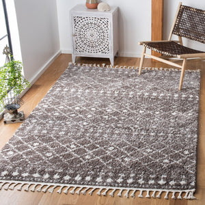 Berber Fringe Shag 519 Shag & Flokati Power Loomed 80% Polypropylene + 20% Polyester Rug Brown / Ivory