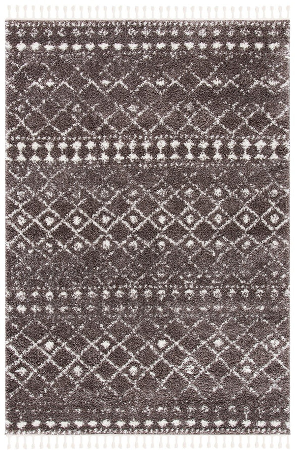 Berber Fringe Shag 519 Shag & Flokati Power Loomed 80% Polypropylene + 20% Polyester Rug Brown / Ivory