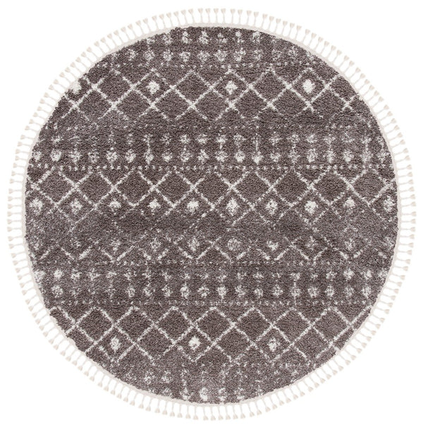 Berber Fringe Shag 519 Shag & Flokati Power Loomed 80% Polypropylene + 20% Polyester Rug Brown / Ivory