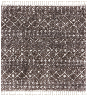 Berber Fringe Shag 519 Shag & Flokati Power Loomed 80% Polypropylene + 20% Polyester Rug Brown / Ivory