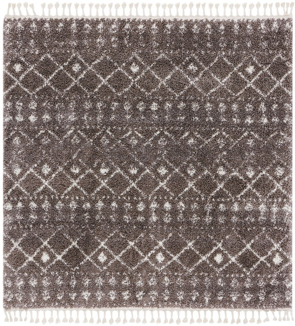 Berber Fringe Shag 519 Shag & Flokati Power Loomed 80% Polypropylene + 20% Polyester Rug Brown / Ivory