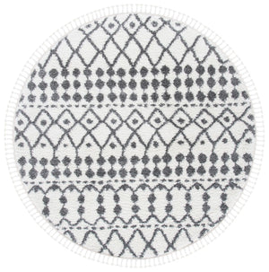 Berber Fringe Shag 538 Shag & Flokati Power Loomed 80% Polypropylene + 20% Polyester Rug Ivory / Dark Grey