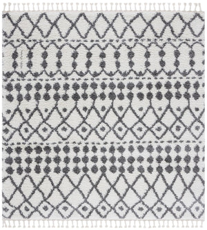 Berber Fringe Shag 538 Shag & Flokati Power Loomed 80% Polypropylene + 20% Polyester Rug Ivory / Dark Grey