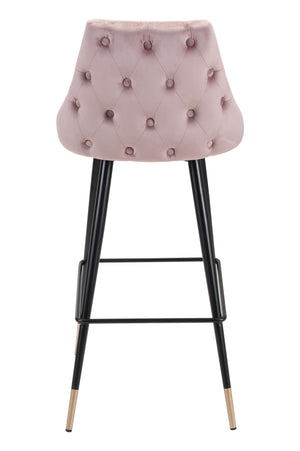 Zuo Modern Piccolo 100% Polyester, Plywood, Steel Modern Commercial Grade Barstool Pink, Black, Gold 100% Polyester, Plywood, Steel