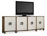 Hooker Furniture Melange Transitional Poplar and Hardwood Solids with Pecan Veneer and Robus Leather Credenza 638-85181