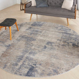 Nourison Rustic Textures RUS05 Painterly Machine Made Power-loomed Indoor Area Rug Beige/Grey 7'10" x round 99446835932