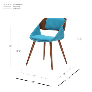 Cyprus Dining Chair - Chic Mid-Century Design with Comfortable Cushions and Stylish Bent Wood Frame