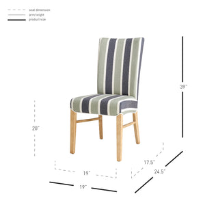 Milton Fabric Chair - Set of 2 Hurley Stripe Blue