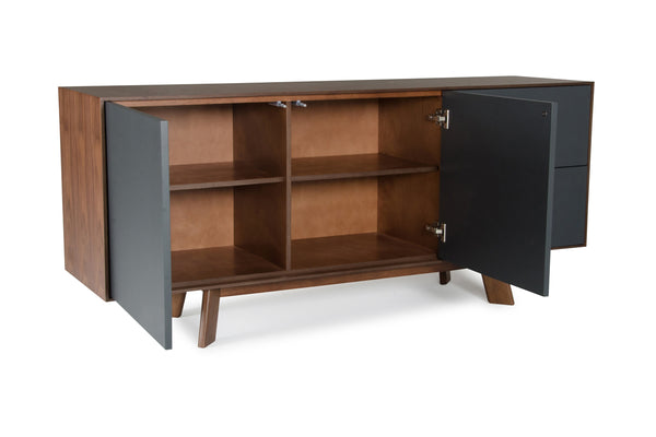 VIG Furniture Modrest Weylyn Modern Charcoal Grey & Walnut Buffet VGMABH-374