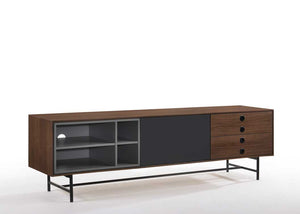 VIG Furniture Modrest Bronson Mid-Century Modern Walnut & Grey TV Stand VGMABH-582