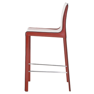 Gervin Recycled Leather Counter Stools - Set of 2, Modern Minimalist Design for Kitchen Comfort