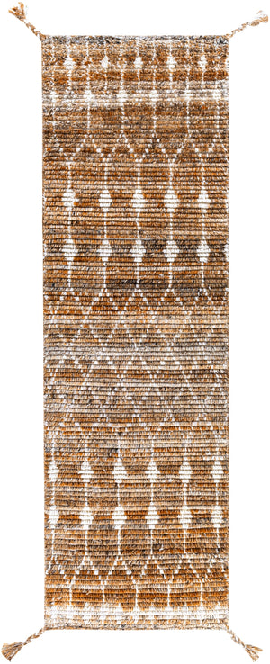 Birch BHC-2300 Global Recycled PET Yarn Rug BHC2300-268 Camel, Dark Brown, Charcoal, Cream 100% Recycled PET Yarn 2'6" x 8'
