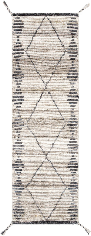 Birch BHC-2302 Global Recycled PET Yarn Rug BHC2302-268 Khaki, Cream, Taupe, Medium Gray, Charcoal 100% Recycled PET Yarn 2'6" x 8'