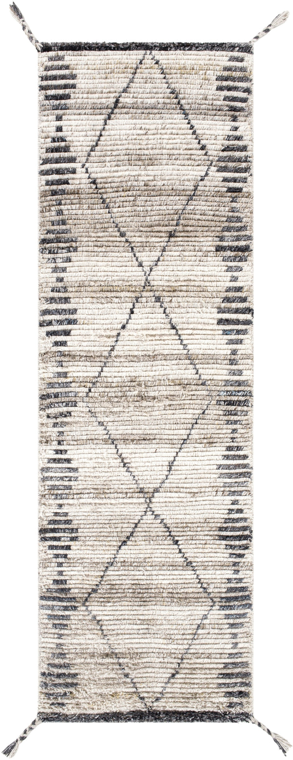 Birch BHC-2302 Global Recycled PET Yarn Rug BHC2302-268 Khaki, Cream, Taupe, Medium Gray, Charcoal 100% Recycled PET Yarn 2'6" x 8'