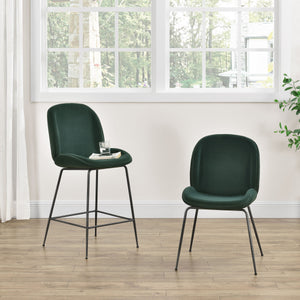 Lucy Velvet Fabric Chair - Set of 2 Gallery Dark Green
