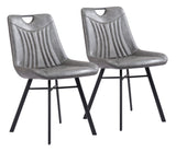 Zuo Modern Tyler 100% Polyurethane, Plywood, Steel Modern Commercial Grade Dining Chair Set - Set of 2 Vintage Gray, Black 100% Polyurethane, Plywood, Steel